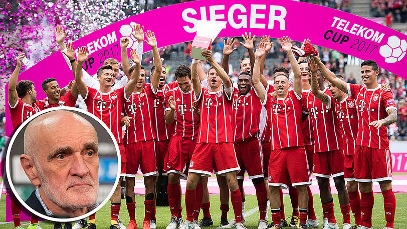 Von der Telekom-Cup-Feier direkt zur Meisterfeier? Für Martin Kind sieht der Saisonverlauf der Bayern so aus.