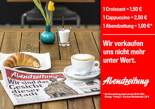 Unter anderem mit diesem Motiv wirbt die AZ ab dem 25. April in ganz München.