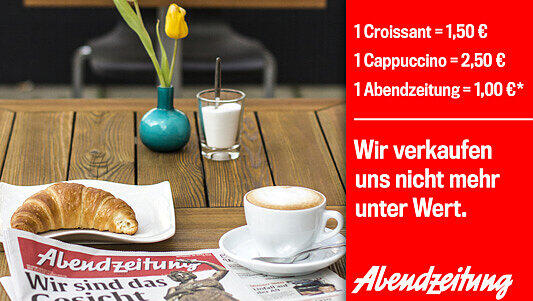 Unter anderem mit diesem Motiv wirbt die AZ ab dem 25. April in ganz München. Unter anderem mit diesem Motiv wirbt die AZ ab dem 25. April in ganz München.