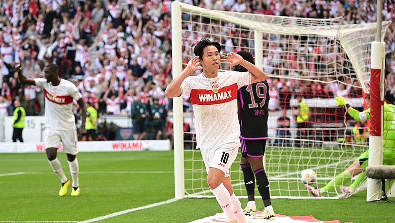 Torschütze Wooyeong Jeong und der VfB feierten gegen die Bayern einen Sieg.