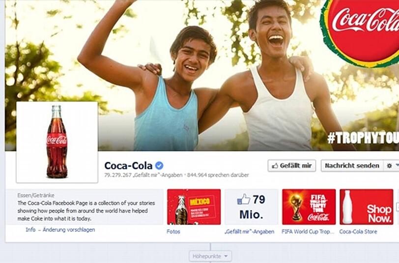 Welche Firma hat die meisten Fans im Netz? Auch darüber gibt es ein Ranking. Es führt Coca Cola. Es folgen auf der Liste der Top 20: You Tube, Red Bull, Converse All Star, Playstation, Starbucks, Oreo, Pepsi, iTunes, Skype, LiveMessenger, Pringles, Samsung, Angry Birds, Skittles, Skittles UK, Monster Energy, Call of Duty: World at war, Modern Warfare 2, Call of Duy: Modern Warfare.