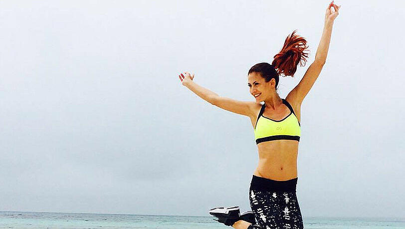 Fiona Erdmann beim Workout am Strand Fiona Erdmann beim Workout am Strand