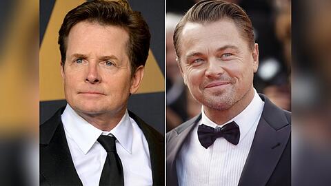 Michael J. Fox (l.) kann sich bei Leonardo DiCaprio bedanken.