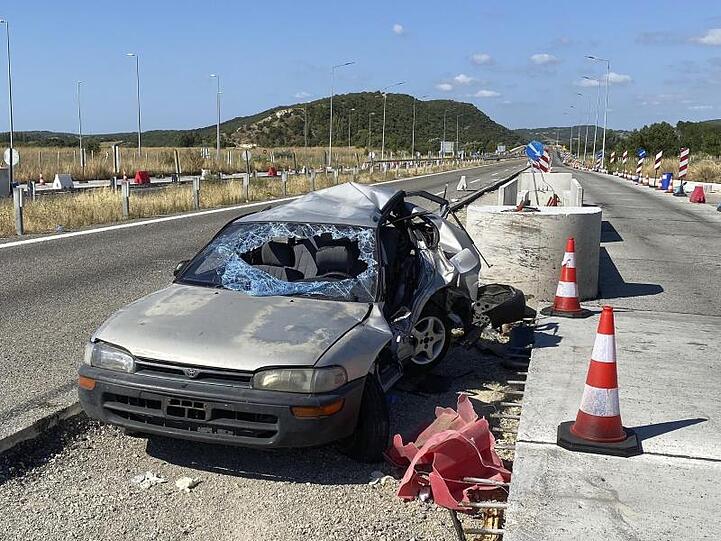 Die Unfallstelle nahe der Stadt Alexandroupolis.