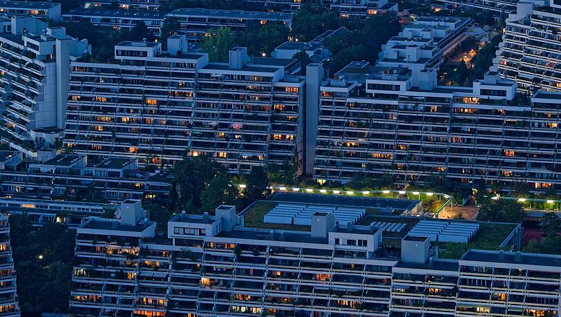 Heute begehrter Wohnraum: Blick aufs Olympische Dorf. Heute begehrter Wohnraum: Blick aufs Olympische Dorf.