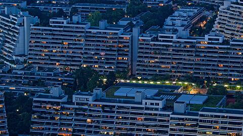 Heute begehrter Wohnraum: Blick aufs Olympische Dorf.