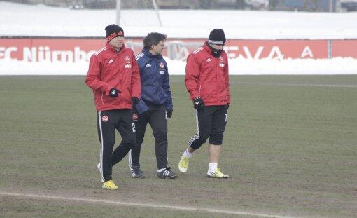 Aufbautraining der Rekonvaleszenten mit Athletik- und Reha-Trainer Markus Zidek.