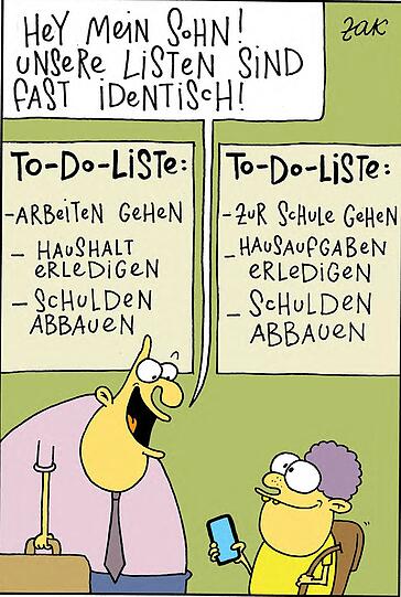 Viele Menschen haben bereits im jungen Alter Schulden.