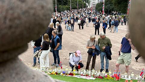 Die Norweger zieht es in diesen Tagen aus allen Richtungen zum Schlossplatz.