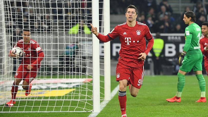 Gegen Gladbach erzielte Robert Lewandowski seine Bundesligatreffer 194 und 195.