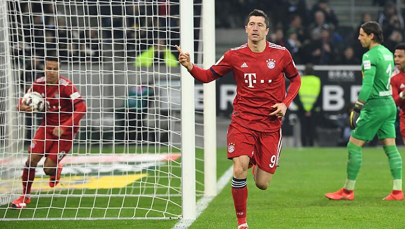 Gegen Gladbach erzielte Robert Lewandowski seine Bundesligatreffer 194 und 195. Gegen Gladbach erzielte Robert Lewandowski seine Bundesligatreffer 194 und 195.