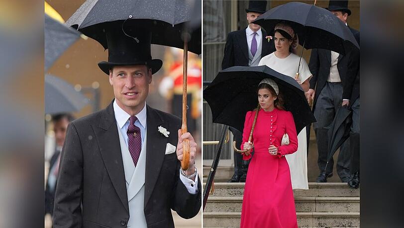 Prinz William, Prinzessin Beatrice und Prinzessin Eugenie auf der Gartenparty.