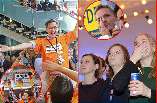 Trauer bei der FDP - Jubel bei der Union: Die Bilder