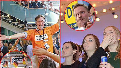 Trauer bei der FDP - Jubel bei der Union: Die Bilder