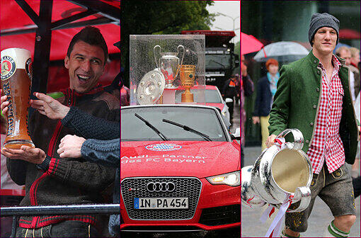 Auf dem Champions-Truck feiern die Bayern-Stars den Triple-Gewinn. Die besten Partypics in der Bilderstrecke zum Durchklicken