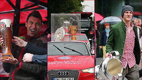 Auf dem Champions-Truck feiern die Bayern-Stars den Triple-Gewinn. Die besten Partypics in der Bilderstrecke zum Durchklicken