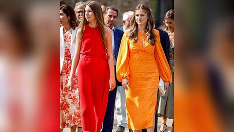 Ohne die Eltern unterwegs: Prinzessin Sofía und Prinzessin Leonor von Spanien bei einem Workshop in Gironda.
