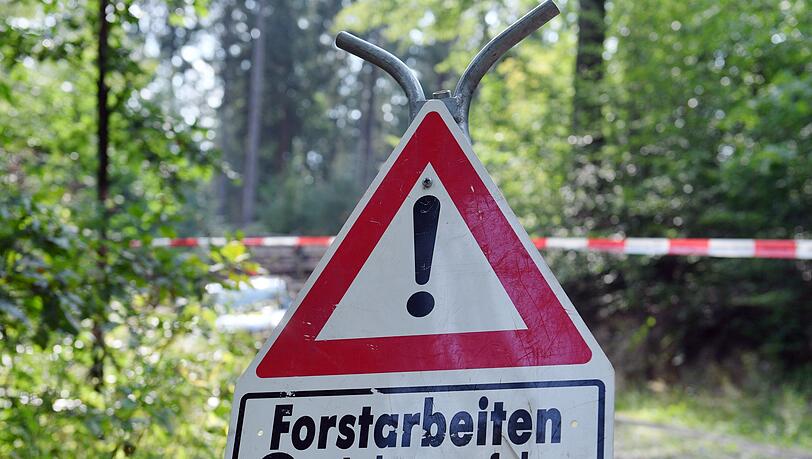 Trotz Absperrband und Warnschildern kam es zum tödlichen Unfall bei Forstarbeiten. (Symbolbild) Trotz Absperrband und Warnschildern kam es zum tödlichen Unfall bei Forstarbeiten. (Symbolbild)