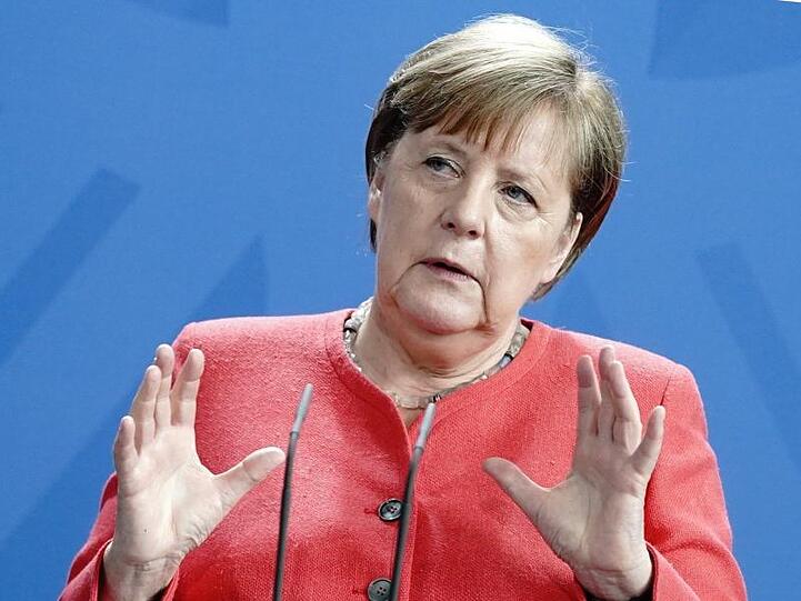 Bundeskanzlerin Angela Merkel gibt im Kanzleramt eine Pressekonferenz.