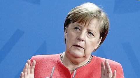 Bundeskanzlerin Angela Merkel gibt im Kanzleramt eine Pressekonferenz.