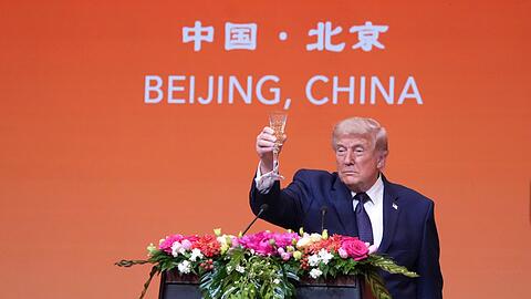 Trump sprach beim Staatsbankett.
