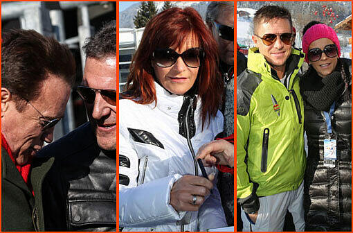 Alte Freunde: Ralf Möller unterhält sich mit Arnold Schwarzenegger bei Hahnenkammrennen. Schlager-Star Andrea Berg trifft die Fans und Weltall-Springer Felix Baumgartner schaut mit seiner schönen Nicole vorbei.