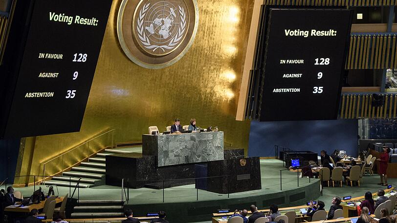 Mitglieder der UN-Generalversammlung bei der Abstimmung über die Jerusalem-Resolution.