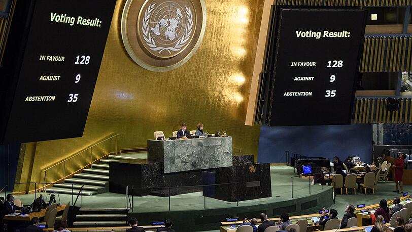 Mitglieder der UN-Generalversammlung bei der Abstimmung über die Jerusalem-Resolution.