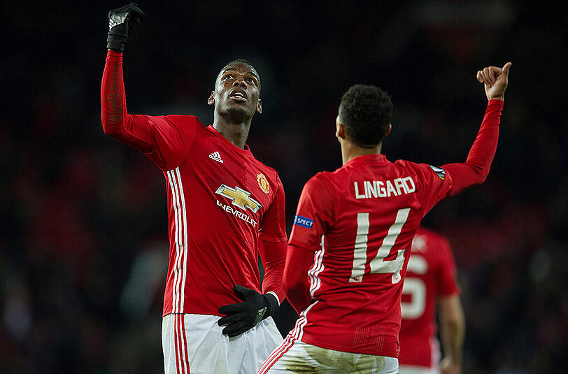 Da war der Drops schon gelutscht: Paul Pogba und Jesse Lingard feiern das 4:0.