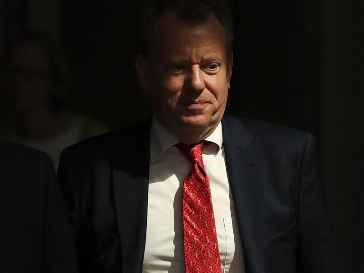 David Frost, Brexit-Berater in Großbritannien, verlässt im August 2019 den EU-Hauptsitz in Brüssel nach einem Treffen mit weiteren Verhandlungsführern.