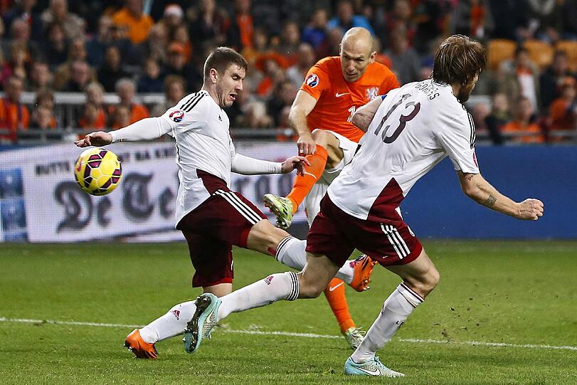 Doppelter Torschütze: Arjen Robben gegen Lettland