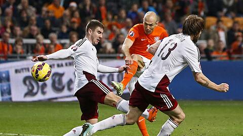 Doppelter Torschütze: Arjen Robben gegen Lettland
