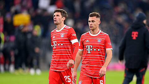 Kapitäne des FC Bayern: Thomas Müller (l.) und Joshua Kimmich