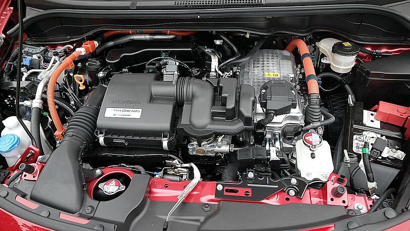 Kompliziert, aber einfach zu bedienen: Der Antrieb des Honda Jazz besteht aus einem Verbrenner und zwei Elektromotoren.