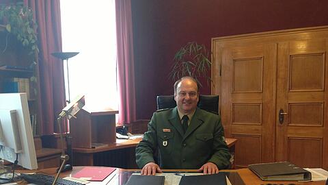 Hubertus Andrä an seinem neuen Arbeitsplatz in der Löwengrube &ndash; als Chef im Münchner Polizeipräsidium.