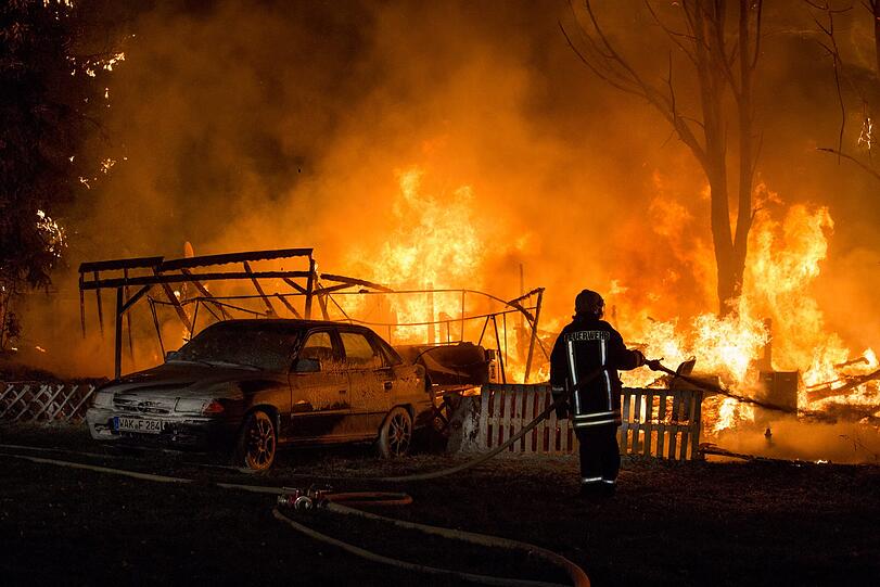Großbrand auf dem Campingplatz.
