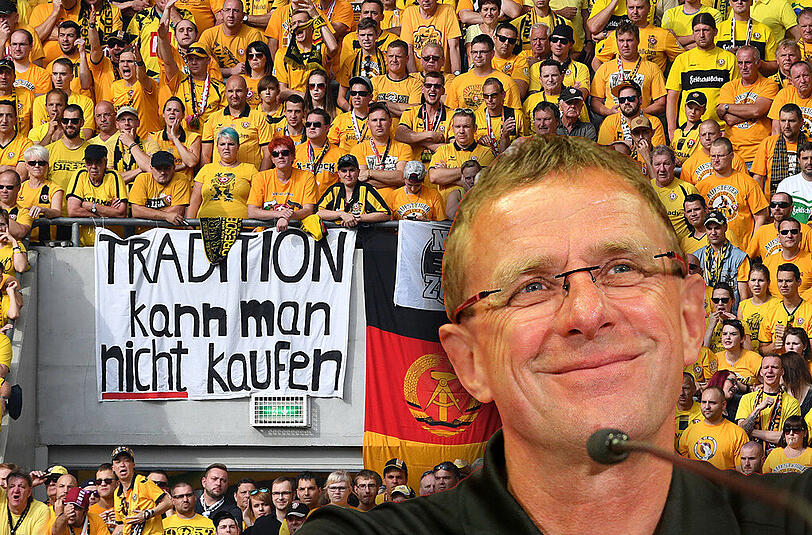 "Tradition kann man nicht kaufen" - dieses Plakat zeigten Dynamo Dresden-Anhänger im Pokalspiel gegen RB Leipzig. Jetzt äußerte sich RB-Sportdirektor Ralf Rangnick zu dem Thema.