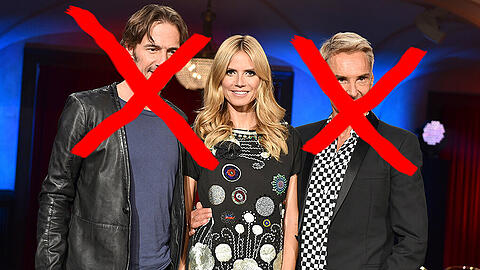 Heidi Klum streicht Thomas Hayo (l) und Wolfgang Joop aus dem Show-Konzept von Germany's Next Topmodel.