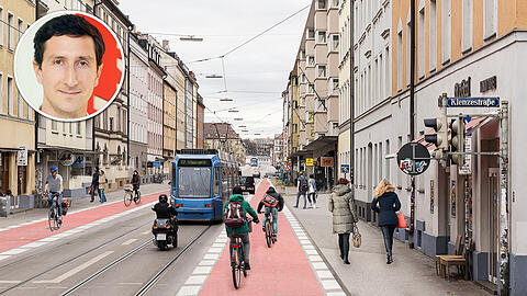 So könnte das Verkehrskonzept in der Fraunhoferstraße einmal aussehen.