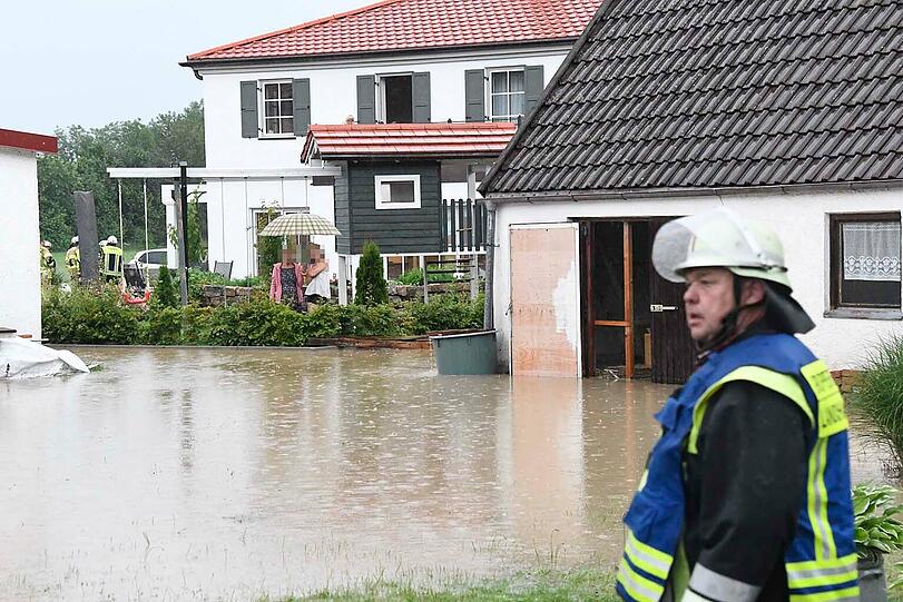 In Gelting waren Häuser zwischenzeitlich vom Wasser eingeschlossen.