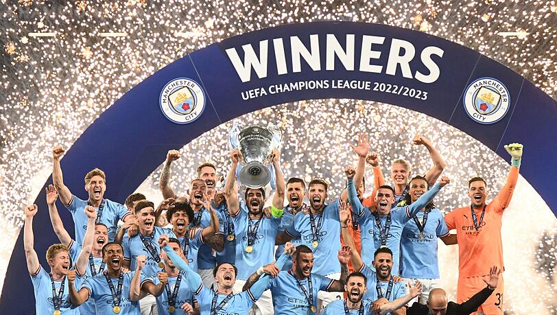Manchester City um Kapitän Ilkay Gündogan (M.) gewann gegen Inter Mailand die Champions League.