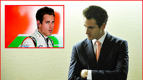 Entschuldigt sich am ersten Prozesstag in München bei Eric Lux: Formel-1-Fahrer Adrian Sutil. Im April 2011 hatte er dem Rennstall-Besitzer von Lotus/Renault in einer Disco in Schanghai mit einem Champagner-Glas am Hals verletzt.