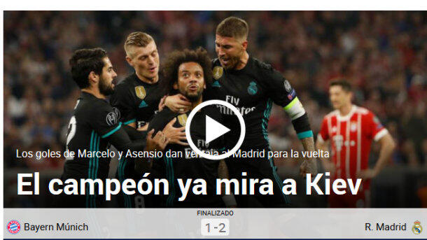 Spaniens Sport-Zeitung Marca : Die Champions haben (das Endspiel) in Kiew im Visier.