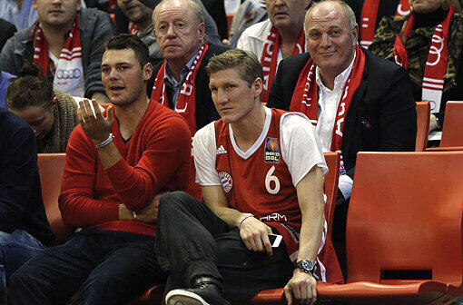 Martin Kaymer, Bastian Schweinsteiger und Uli Hoeneß.