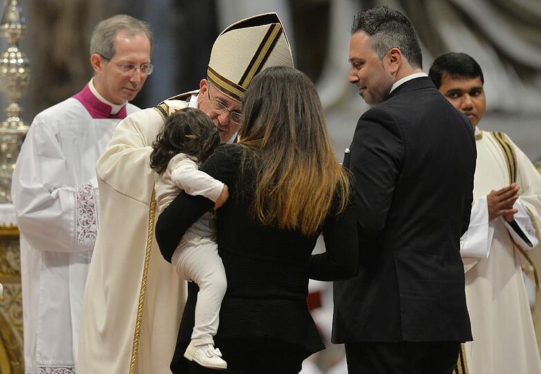 Papst Franziskus während der Messe am Gründonnerstag