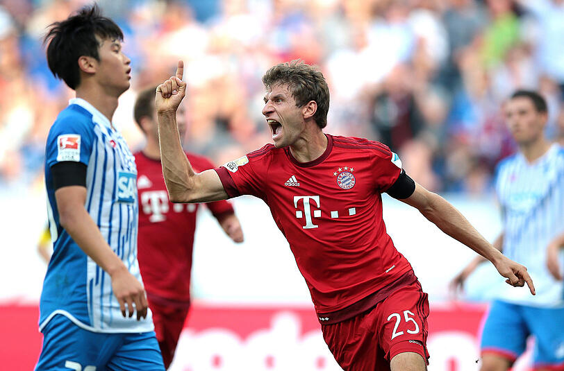 THOMAS MÜLLER - NOTE 2 - Stets gefährlich: seinen Kopfball fischte TSG-Torwart Baumann super raus (33.): Kurz danach mit Flankenpfostentreffer. Dann der Durchbruch, das 1:1 per Abstauber mit dem Oberschenkel. Typisches Müller-Tor. Kurz vor Ende mit einem Kopfball an den Außenpfosten.