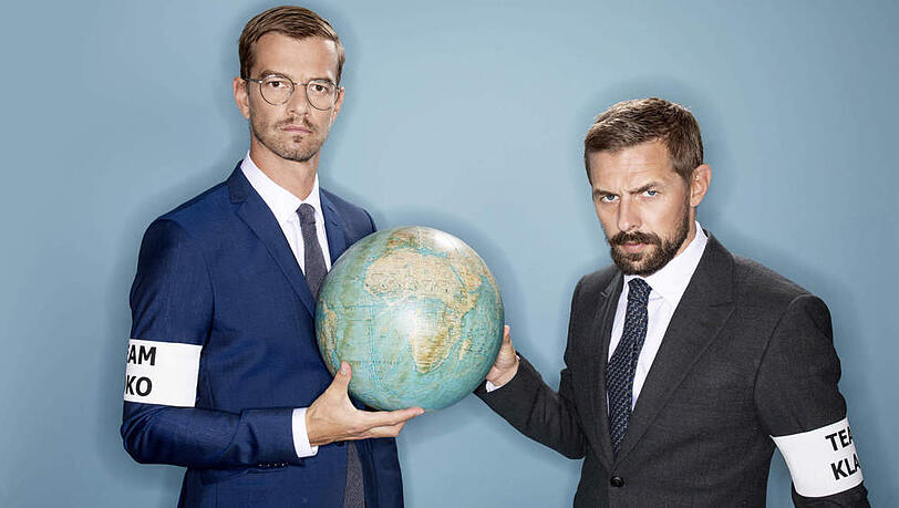 Joko Winterscheidt (l.) und Klaas Heufer-Umlauf schicken wieder Teams in "Das Duell um die Welt" Joko Winterscheidt (l.) und Klaas Heufer-Umlauf schicken wieder Teams in "Das Duell um die Welt"