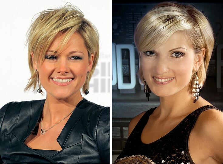 Schlagerstar Helene Fischer (l, Aufnahme vom 03.03.2010) und die Sängerin Anni Perka