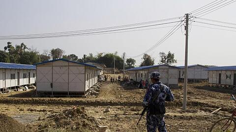 Rückführungszentrum für Rohingya-Flüchtlinge, die aus Bangladesh kommen, in Maungdaw (Myanmar).