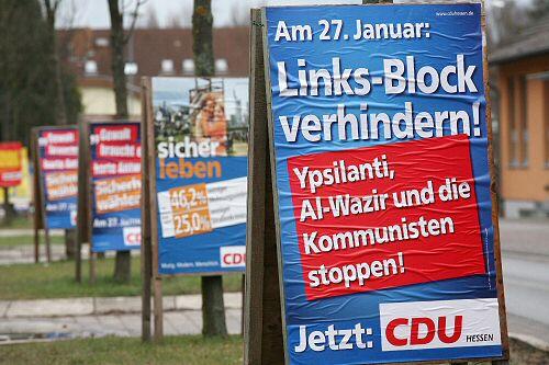 Das umstrittene Plakat der CDU in Hessen